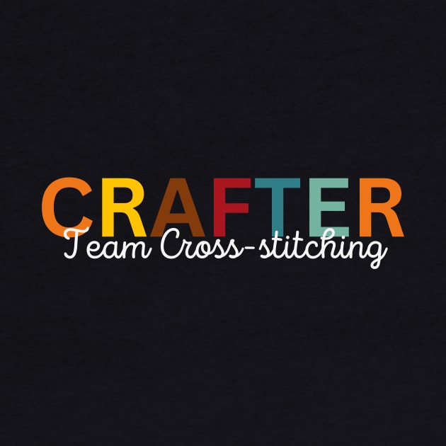 Crafter Team Cross-stitching by Craft Tea Wonders